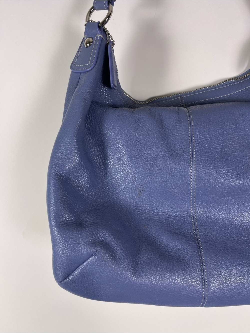 Coach Penelope Convertible Leather Shoulder Bag Cornflower Keychain Hobo - Picture 6 of 14
